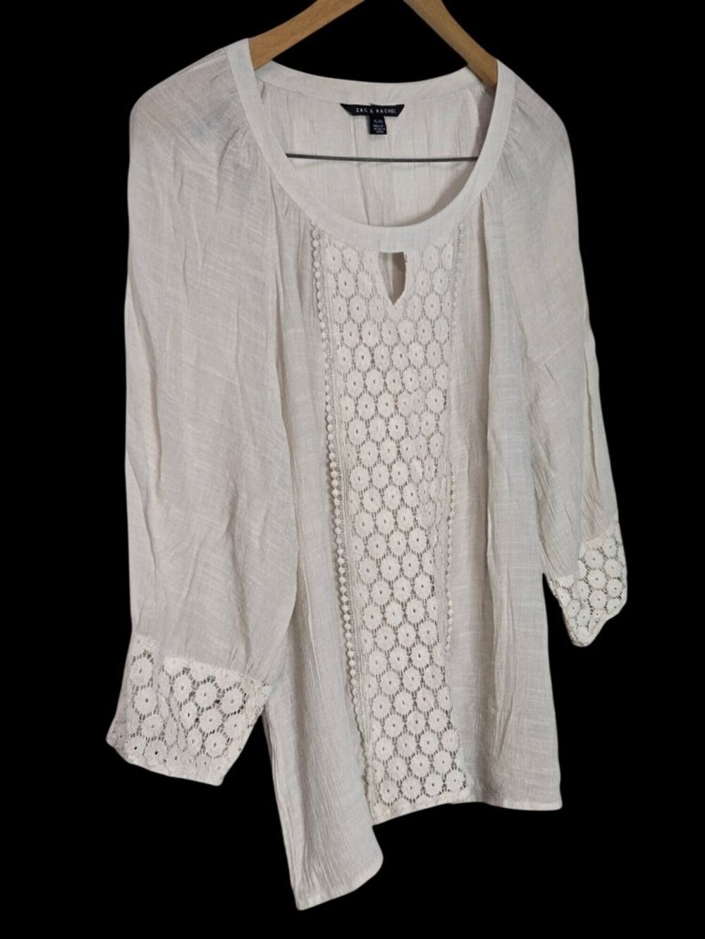 Women's Zac & Rachel Boho Blouse Flowy Hippy Top - Picture 2 of 9